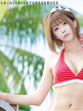 South Korean supermodel Xu Yunmei - red and white striped Bini(62)