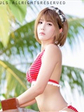 South Korean supermodel Xu Yunmei - red and white striped Bini(64)