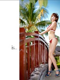South Korean supermodel Xu Yunmei - red and white striped Bini(69)