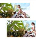 South Korean supermodel Xu Yunmei - red and white striped Bini(78)
