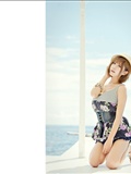 South Korean supermodel Xu Yunmei's black flower dress(67)
