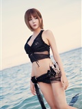 South Korean supermodel Xu Yunmei's black flower dress(178)