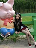 Micro blog goddess yuenuan's photo of black silk legs(43)