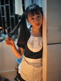 Bowing to the big guy, cute girl in Shenzhen school uniform, maid in Hong Kong(23)