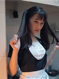 Bowing to the big guy, cute girl in Shenzhen school uniform, maid in Hong Kong(24)