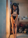 Bowing to the big guy, cute girl in Shenzhen school uniform, maid in Hong Kong(54)