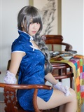 Blue cheongsam and legs of Chinese lady(32)