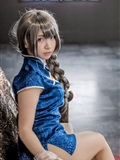 Blue cheongsam and legs of Chinese lady(49)