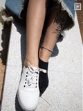 Love media no.011 pure girl next door, white shoes with black socks, cool summer