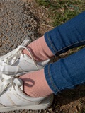 Love media no.012 little Lori Oh, guess how old I am, small white board shoes with pink cotton socks(115)