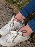 Love media no.012 little Lori Oh, guess how old I am, small white board shoes with pink cotton socks(122)