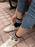 Love media No.014 high cold style of big sister Oh, small white shoes with pink boat socks(141)