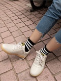 Love media No.014 high cold style of big sister Oh, small white shoes with pink boat socks(142)