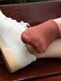 Love media No.014 high cold style of big sister Oh, small white shoes with pink boat socks(230)