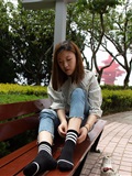 Love media No.014 high cold style of big sister Oh, small white shoes with pink boat socks(84)