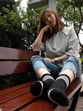 Love media No.014 high cold style of big sister Oh, small white shoes with pink boat socks(97)