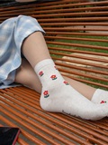 Love media no.016 classic is no need to pick pieces, transparent meat with pure white cotton socks(104)