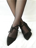 Female college student Nina's little sister's black silk foot socks(13)