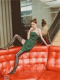 Close up of charming black silk stockings in the KTV box of SSA silk society vol.0019(21)