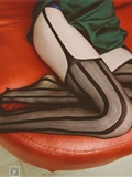 Close up of charming black silk stockings in the KTV box of SSA silk society vol.0019(37)