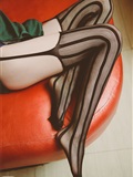 Close up of charming black silk stockings in the KTV box of SSA silk society vol.0019(38)