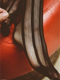 Close up of charming black silk stockings in the KTV box of SSA silk society vol.0019(40)