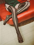 Close up of charming black silk stockings in the KTV box of SSA silk society vol.0019(46)