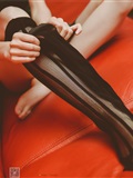 Close up of charming black silk stockings in the KTV box of SSA silk society vol.0019(78)