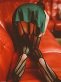 Close up of charming black silk stockings in the KTV box of SSA silk society vol.0019(84)