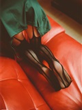 Close up of charming black silk stockings in the KTV box of SSA silk society vol.0019(88)