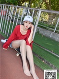 Yueyue plays skateboarding in silk stockings(19)