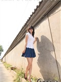 Foot model Yishu white shirt blue skirt pure lady(10)