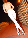 [AISs love silk] silk stockings leg outside shooting HD big picture no.013 white silk pants model Xinxin(35)