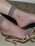 Close up of high heel silk feet (5) grey silk No.165(4)