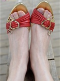 Fanny enjoys leisure time. Red sandal(6)