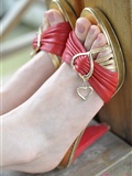 Fanny enjoys leisure time. Red sandal(43)