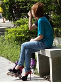 [outdoor Street Photo] 2013.12.01 tall sister LanNiu super high heel(1)