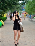 [outdoor Street Photo] 2013.09.11 super black short skirt with buttocks and high heels(15)