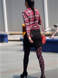 [outdoor Street Photo] 2013.09.16 skirt spot black silk pants high heel young woman(14)