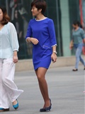 [outdoor Street Photo] 2013.11.29 short hair blue skirt coffee stockings elite girl(3)
