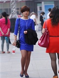 [outdoor Street Photo] 2013.11.29 short hair blue skirt coffee stockings elite girl(13)