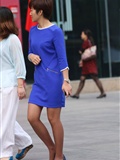 [outdoor Street Photo] 2013.11.29 short hair blue skirt coffee stockings elite girl(14)
