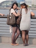 [outdoor Street Photo] 2013.09.07 Bund beauty pattern black silk grey stockings(22)