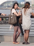 [outdoor Street Photo] 2013.09.07 Bund beauty pattern black silk grey stockings(26)