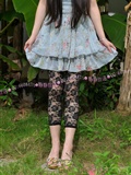 Pure black lace rose pattern Capris(7)