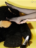 Black silk modern show model with little bear(10)