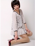 [paimei VIP] Xiaoxi white beauty Autumn Moon silver red yarn small night student dress small snowflake spot skirt(25)