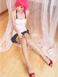 Xueer red hair beauty little fish red bed night Qianqian pink Qipao [paimei VIP] silk stockings series(29)