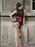 Cheongsam outside shooting wearing thin black silk transparent cheongsam Shanghai Fashion Photography original(14)