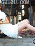 [Wang Chaogui's feet] Jiaoren Meizu green off shoulder skirt park bench white angel folding fan(10)